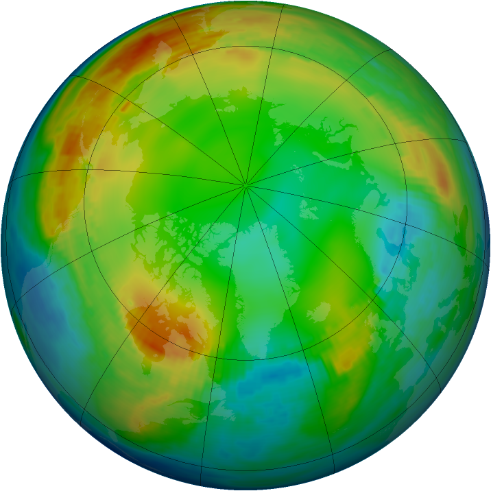 Arctic ozone map for 12 January 1983